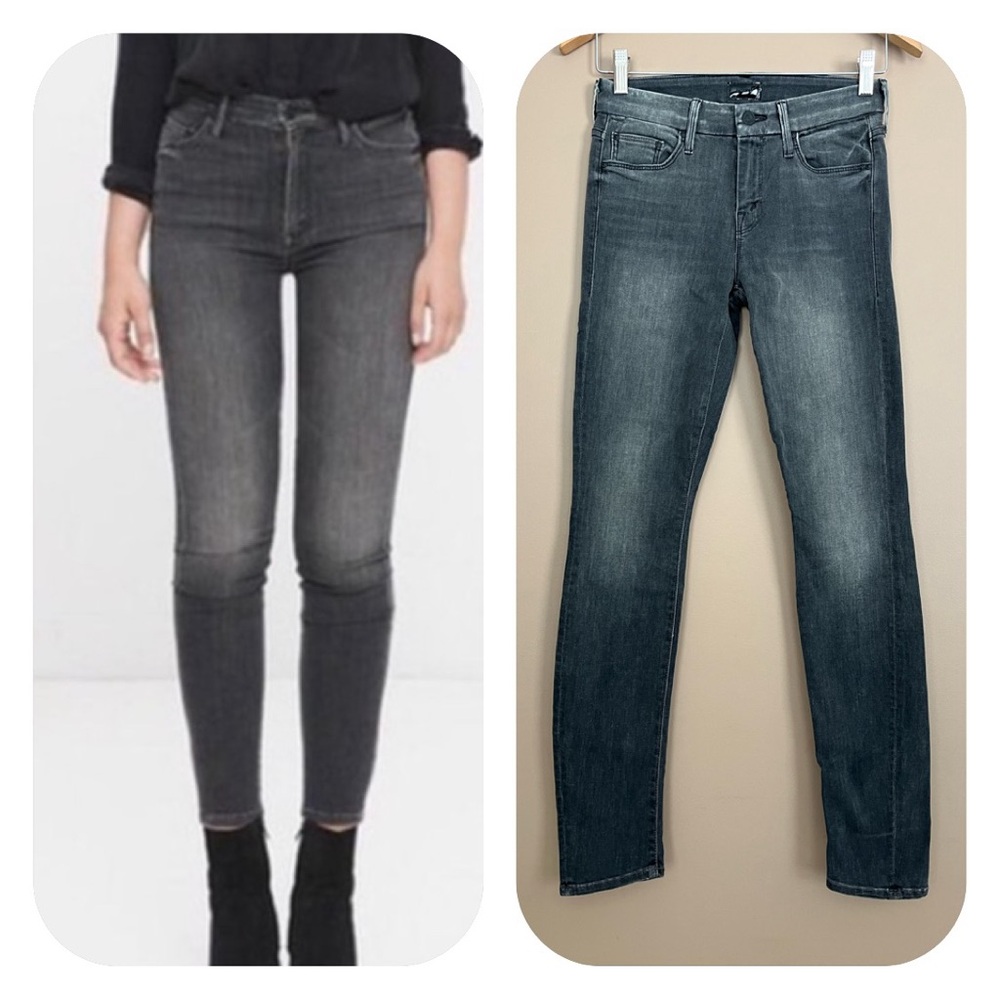 {MOTHER} The Looker Skinny Jeans in One Last Time Black Wash - Womens 24
